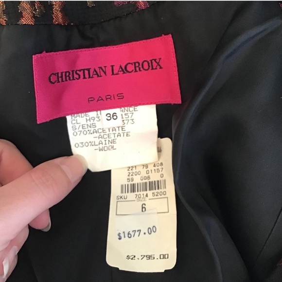 Vintage Christian Lacroix Jacket Printed Gold Chain Blazer Couture - Picture 8 of 8